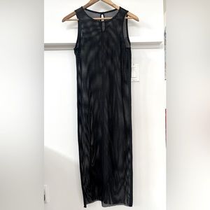 Lululemon Lab Black Mesh Midi Dress *Rare*